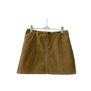 Vintage Y2K American Eagle Outfitters Womens Corduroy Mini Skirt 2 Tan Cotton